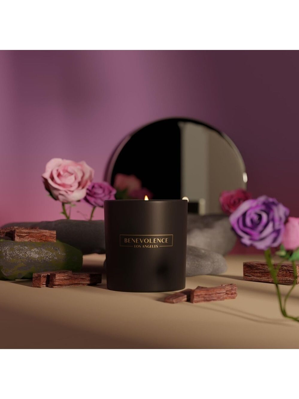 Benevolence ROSE & SANDALWOOD Scented Candle | NEW | 226g - Picture 3 of 11